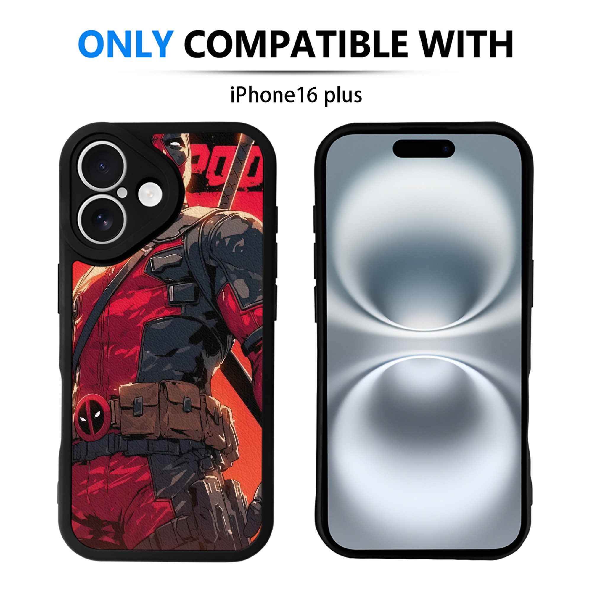 （画像用） Deadpool デッドプール 【iPhone 16シリーズ対応】シリコンスマホケース（レザー調） 材質：シリコン